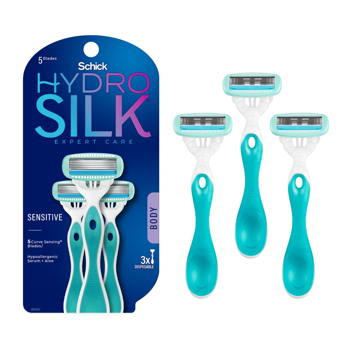 Schick Hydro Silk Sensitive razor curve-following design for close shaving