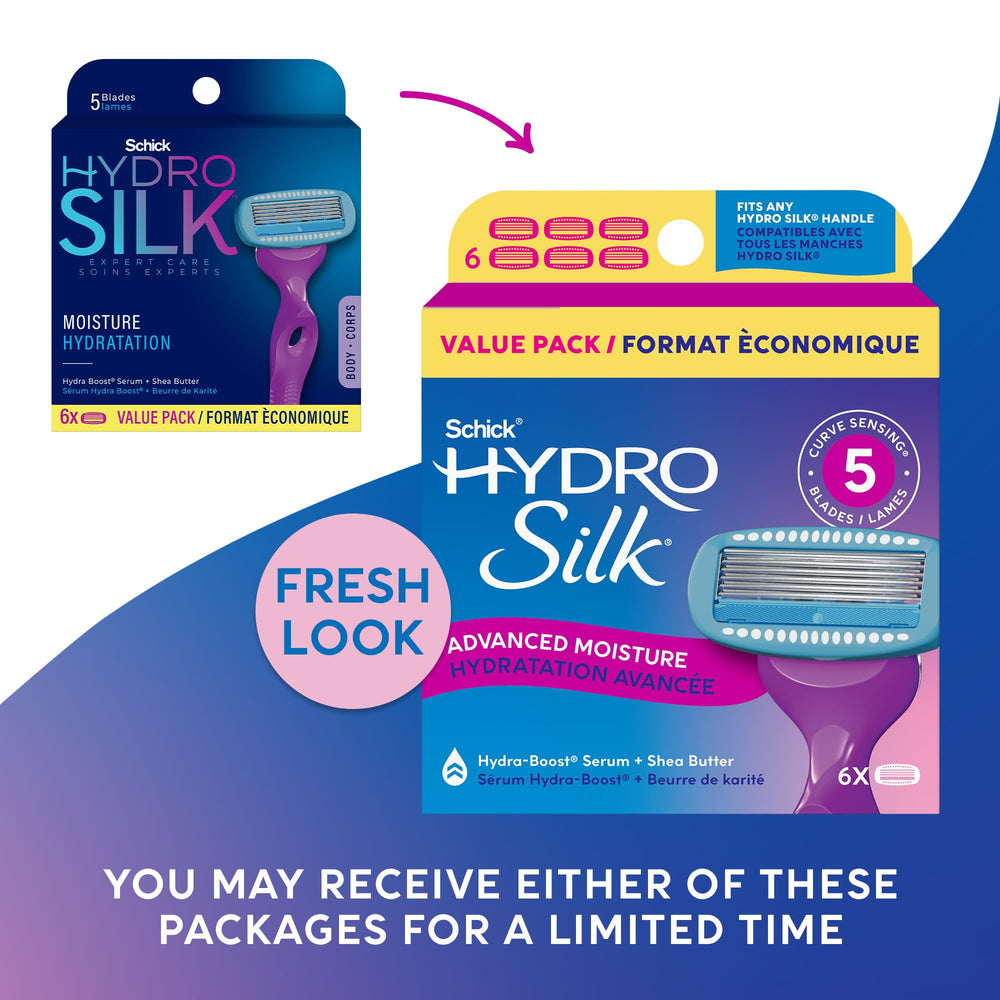 Schick Hydro Silk skin-protection coating close-up highlights irritation-reducing barrier.