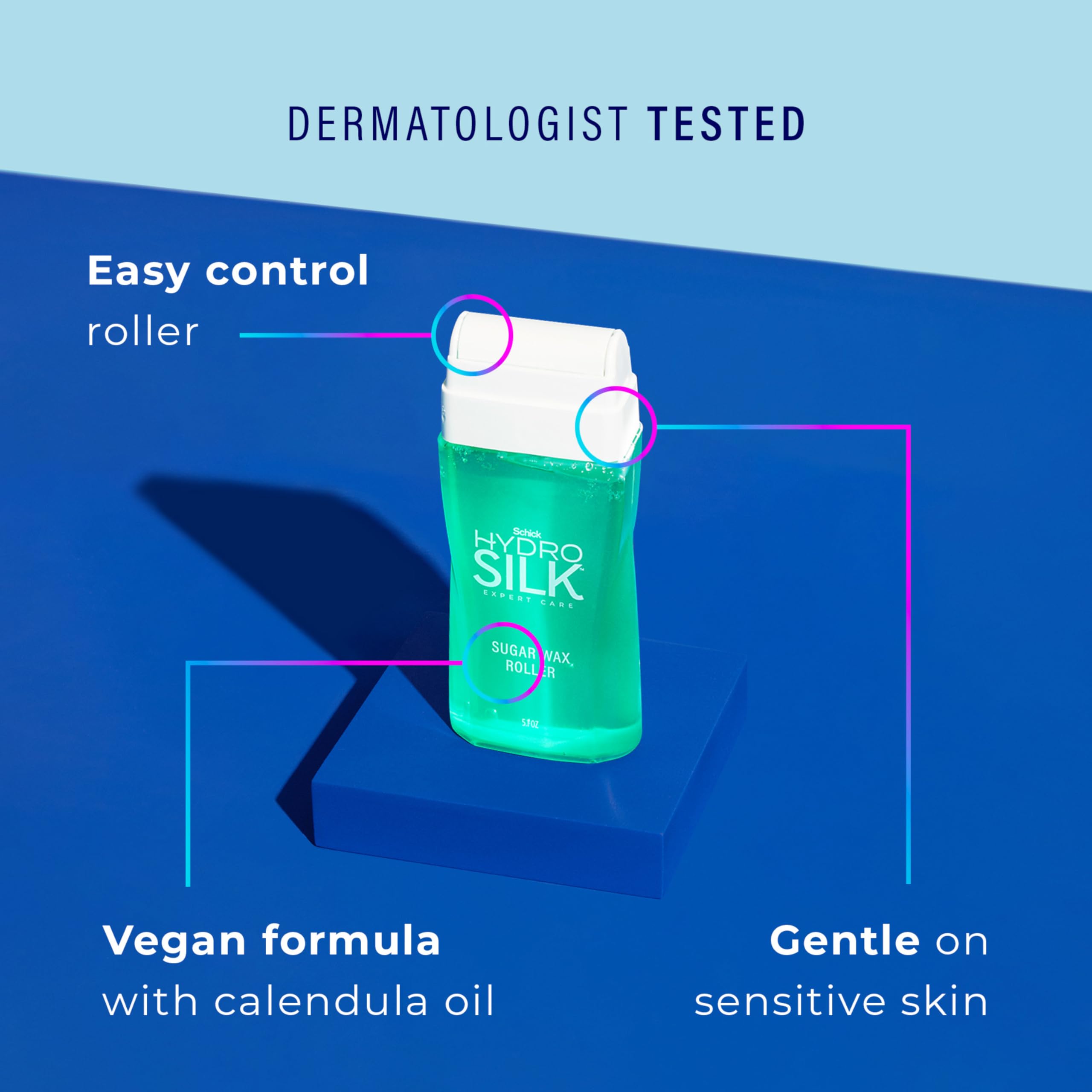 Schick Hydro Silk Sugar Wax post-wax serum sachet included.
