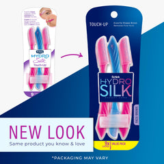 Schick Hydro Silk Touch-Up with precision eyebrow cover enables accurate shaping on the go.