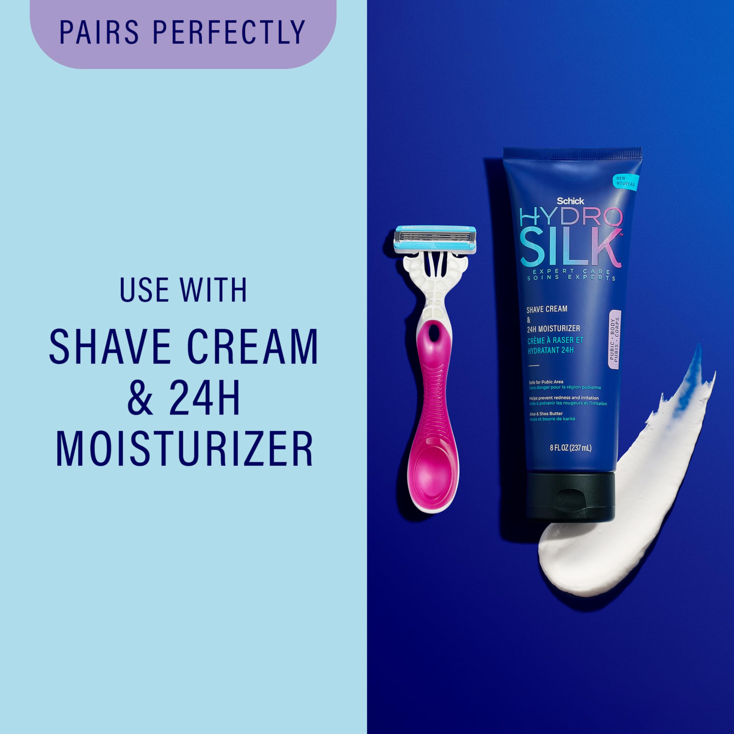 Schick Hydro Silk disposable travel razor is convenient for on-the-go grooming.