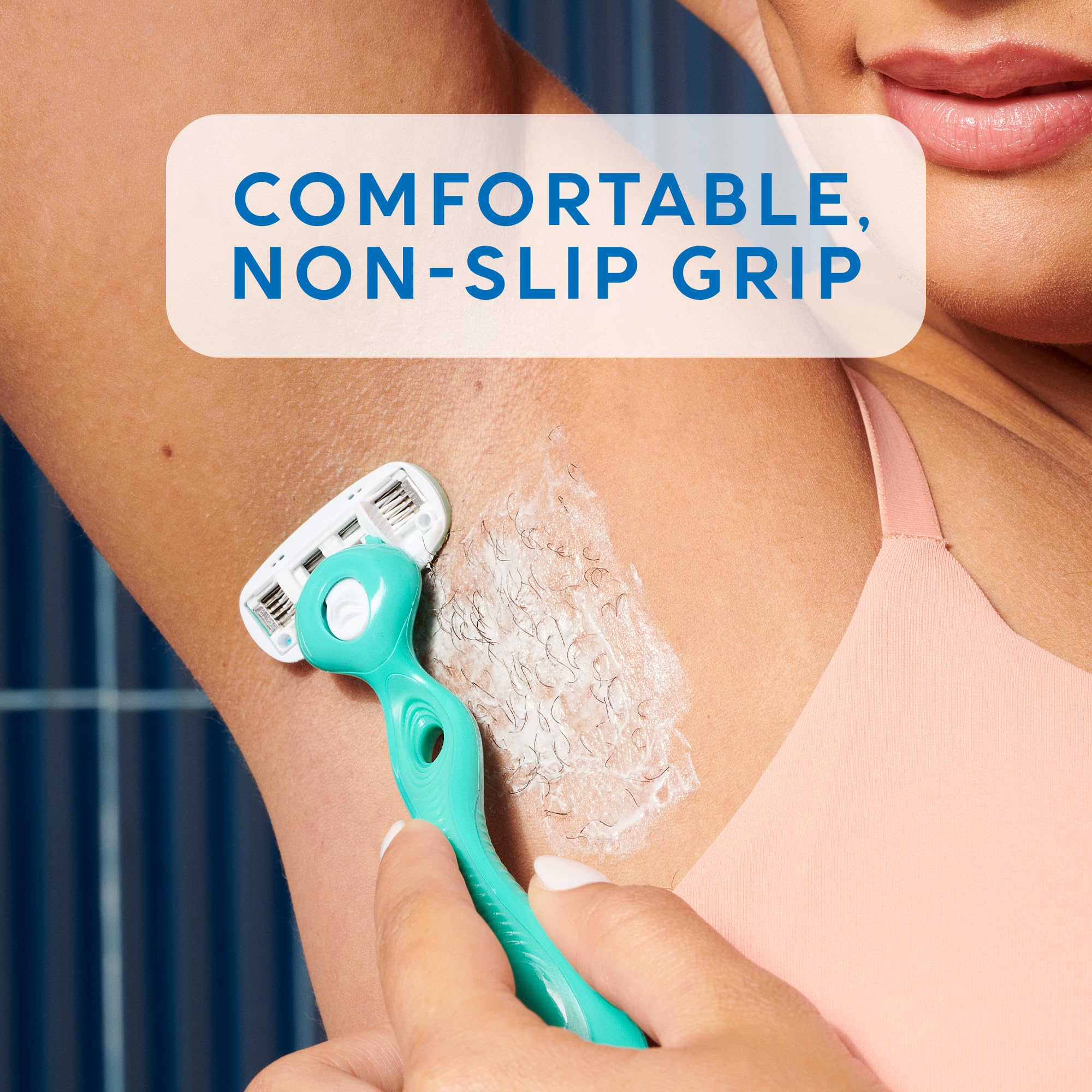 Schick Hydro Silk Ultra Sensitive aloe and chamomile infusion soothes skin.