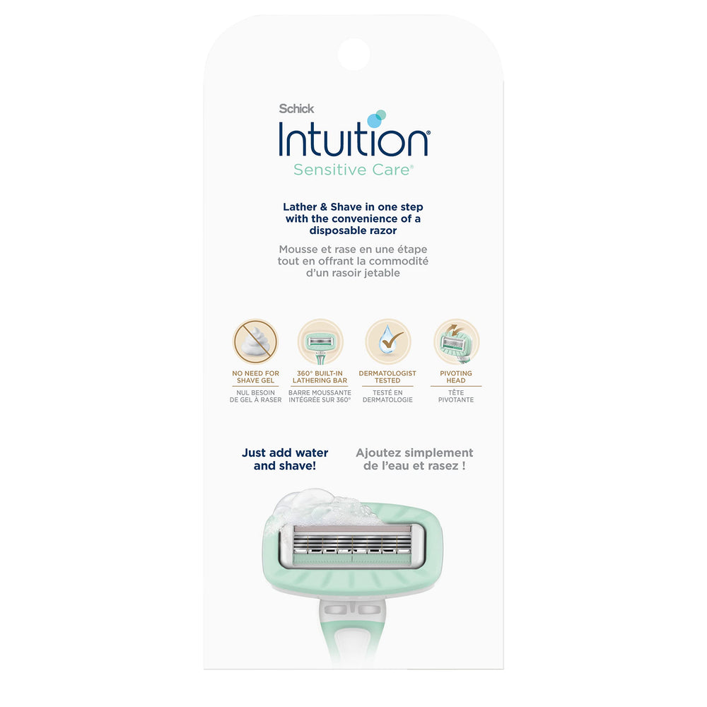 Schick Intuition close-shave result indicates smooth skin after use.