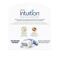 4 blade pivoting head on Schick Intuition Pure Nourishment for contour following shave