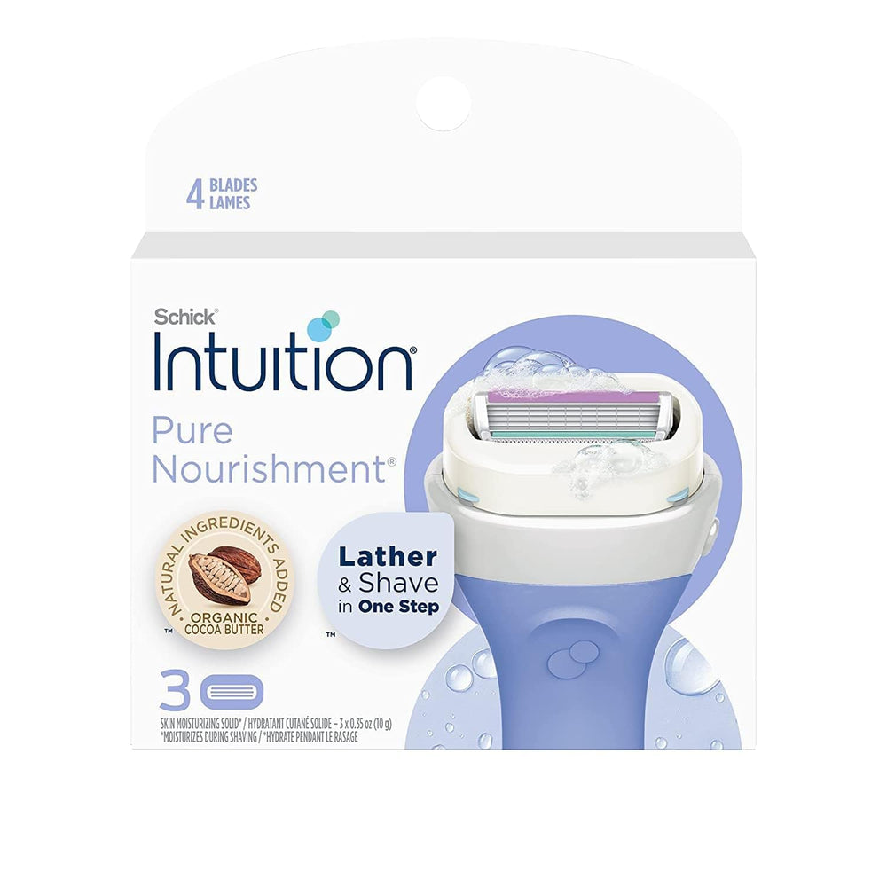 Moisturizing bar with cocoa butter on Schick Intuition Pure Nourishment refill