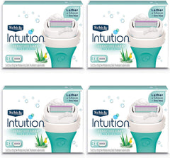 Schick Intuition Pure Nourishment razor refills with coconut milk and almond oil for a smooth shave.