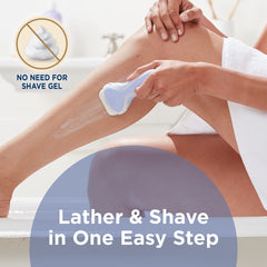 Schick Intuition refill close-up showing 4 blades for a smooth shave.