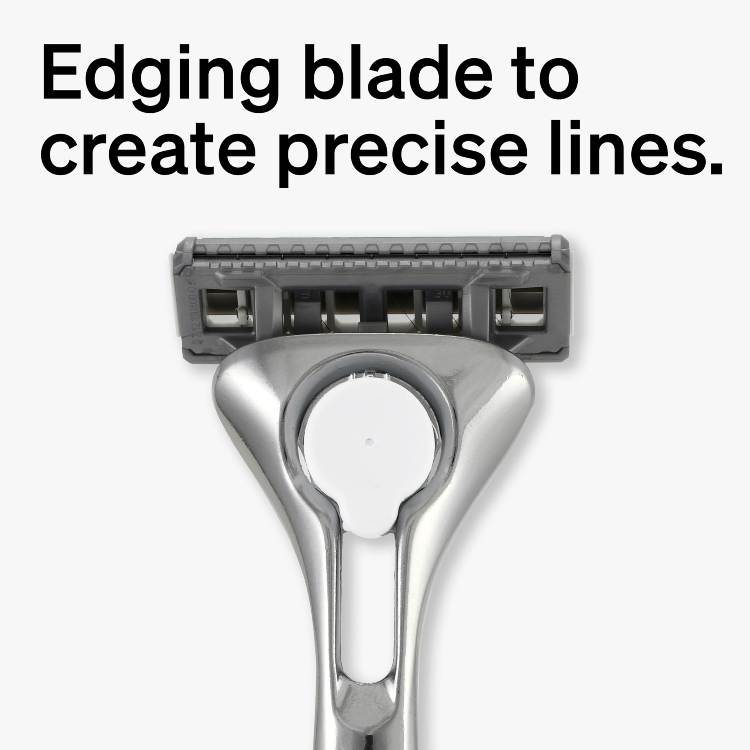 Schick Quattro lubricating strip with Aloe, Vitamin E, B5 for smooth glide.