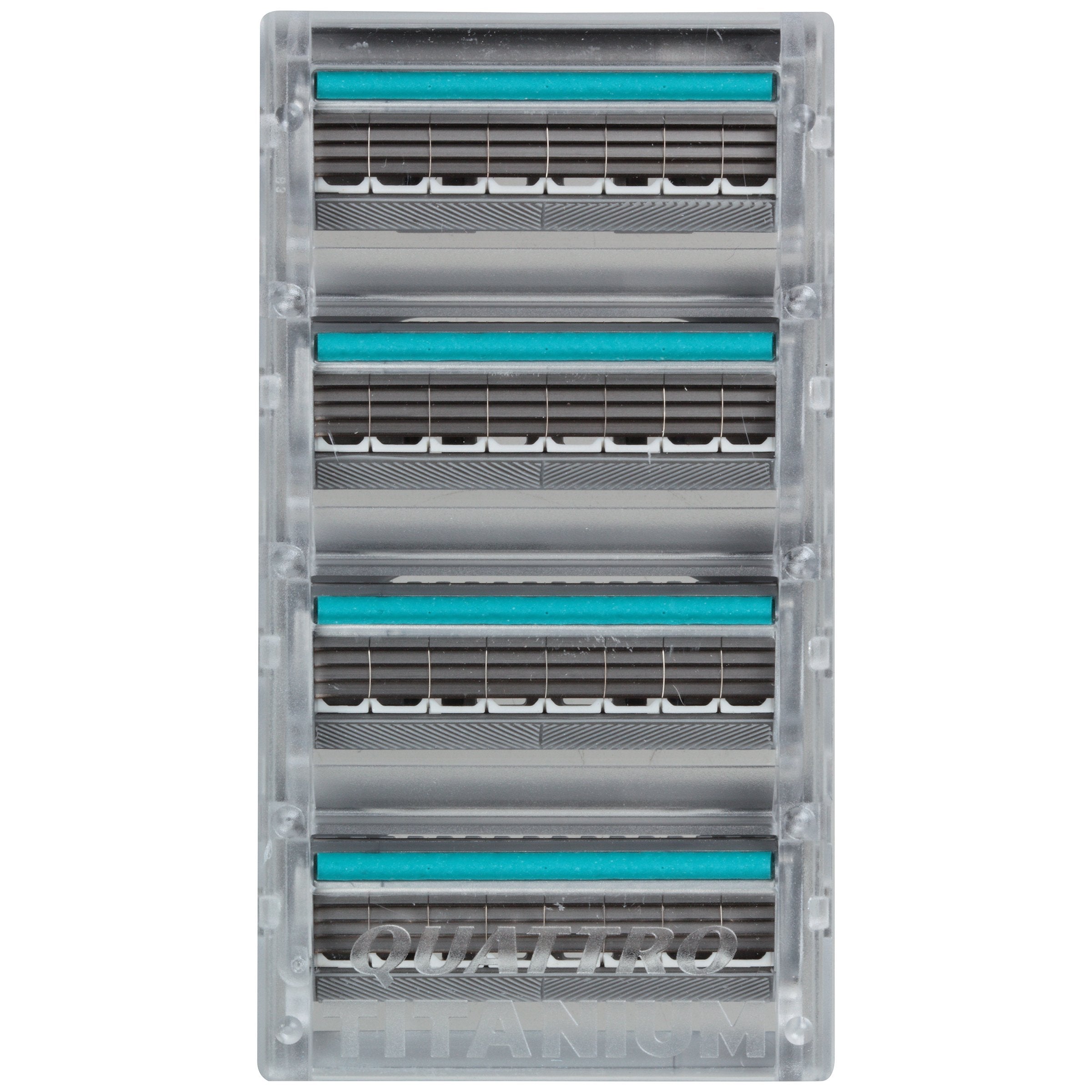Schick Quattro pivoting-head edging blade enables precise reach.