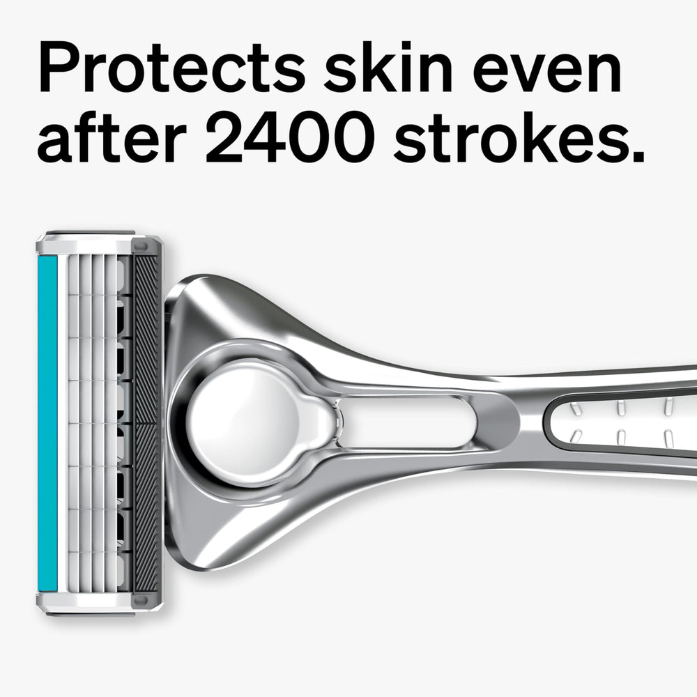 Schick Quattro Titanium edging blade enabling precise line definition.
