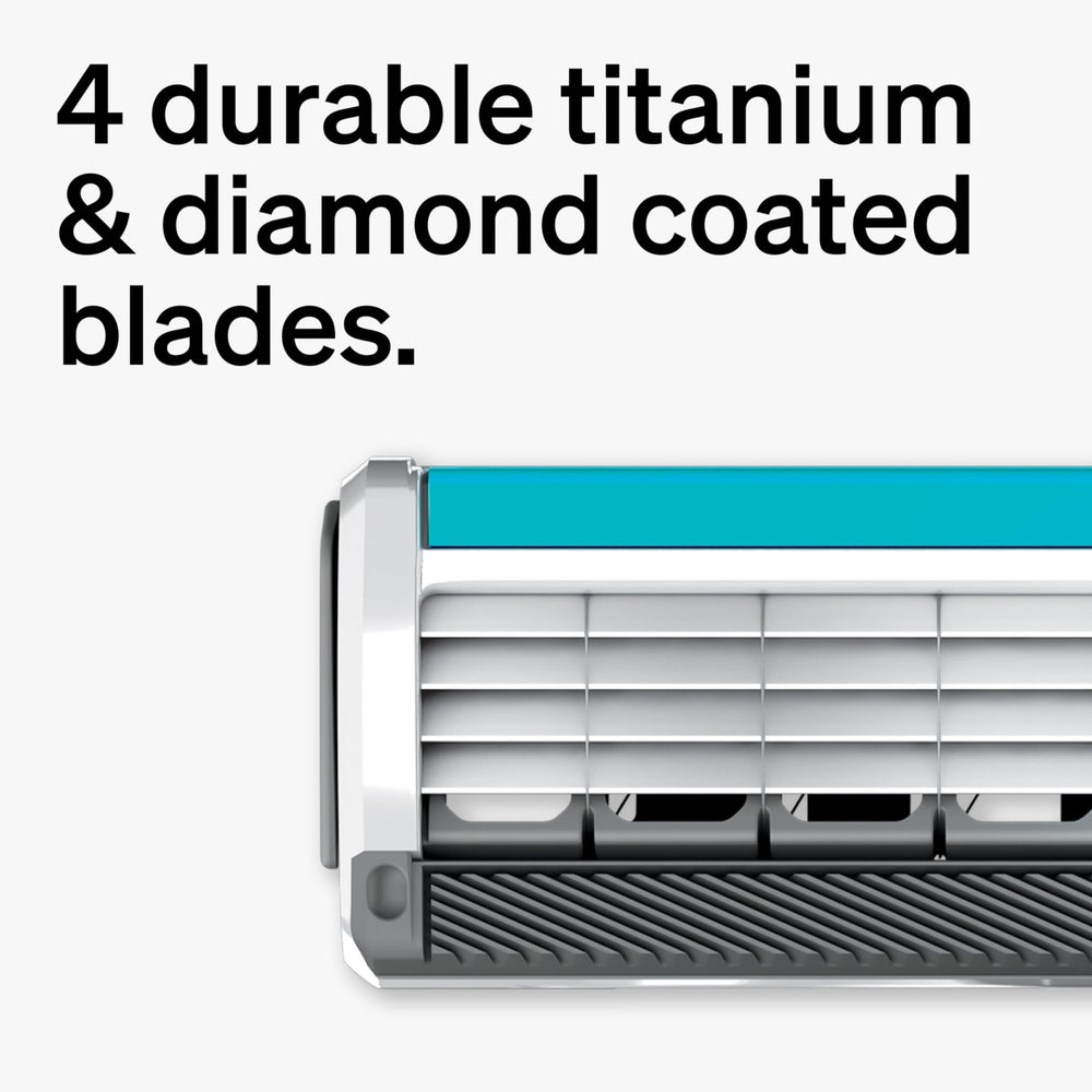 Schick Quattro Titanium refills pack with 16 blades for extended use.