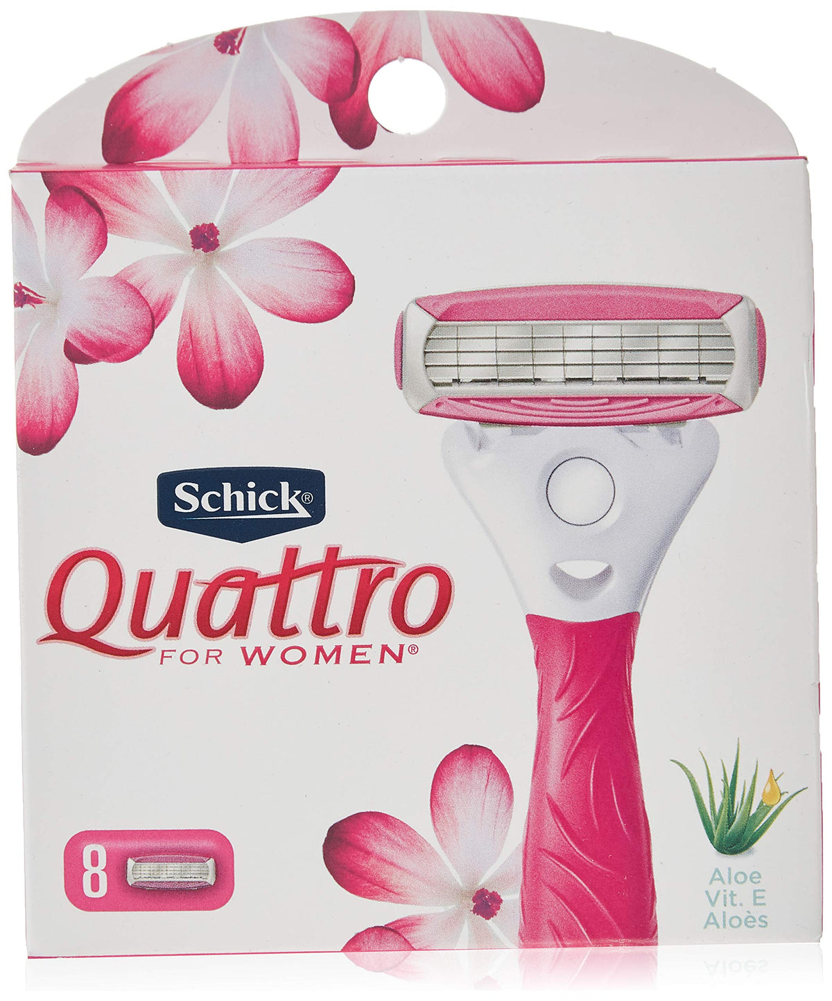 Schick Quattro for Women refill with 8 blades for a close shave on curves.