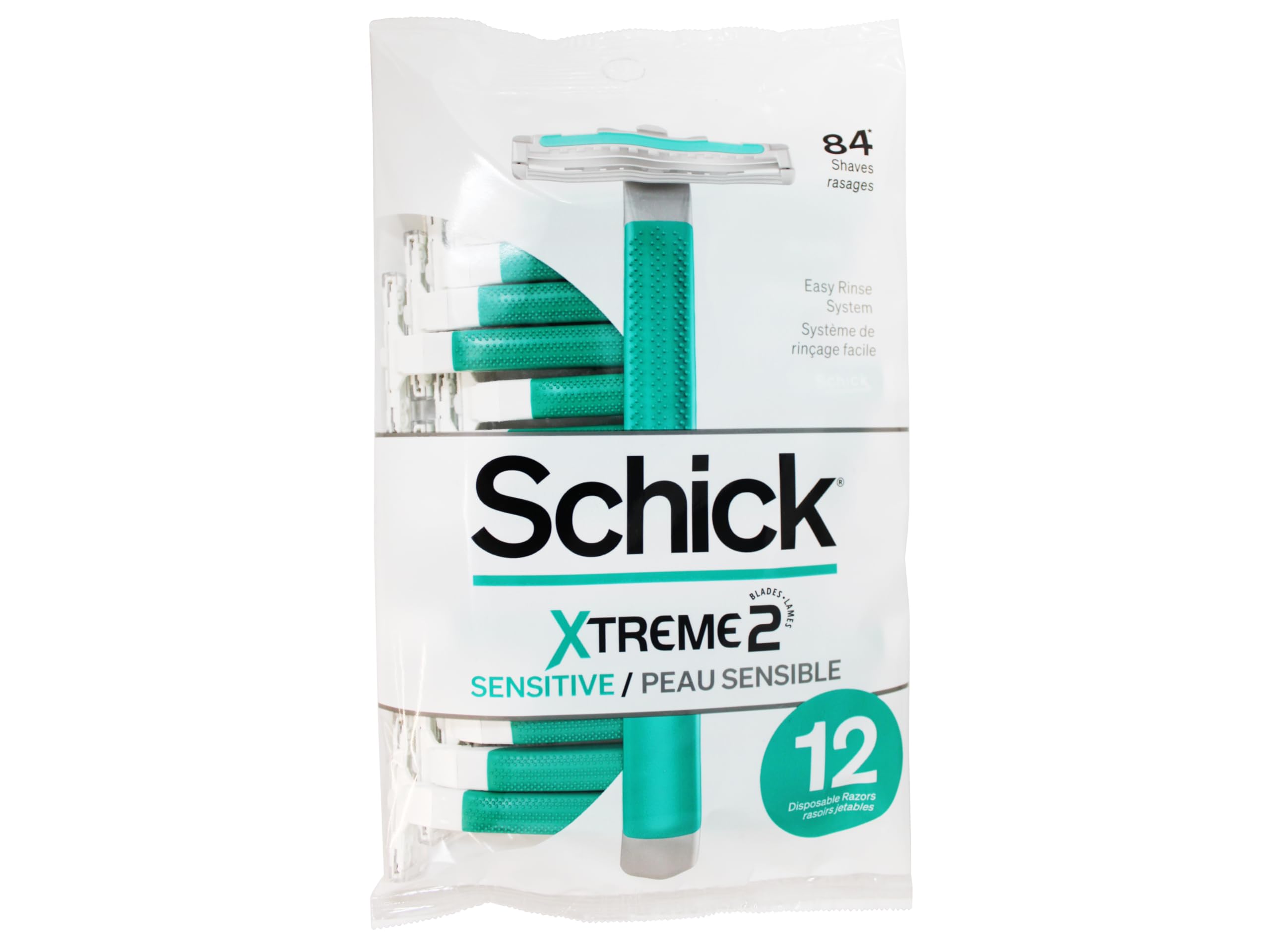 Schick ST2 razor head detail with push clean system