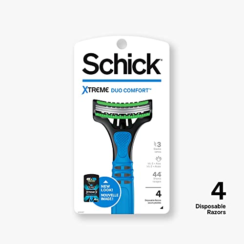 Schick Xtreme 3 Duo Comfort razor handle shows weight for steady control.