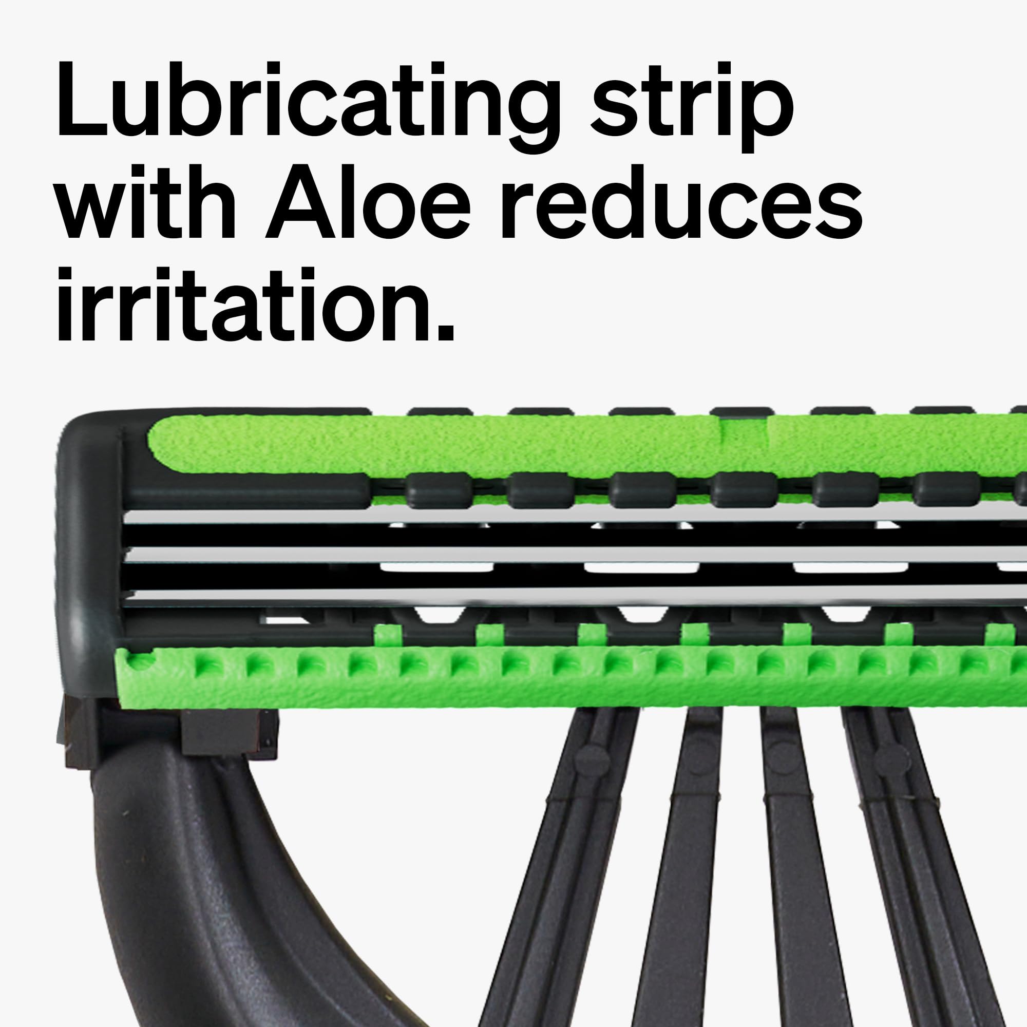 Schick Xtreme3 recyclable handle made with 70 percent recycled plastic