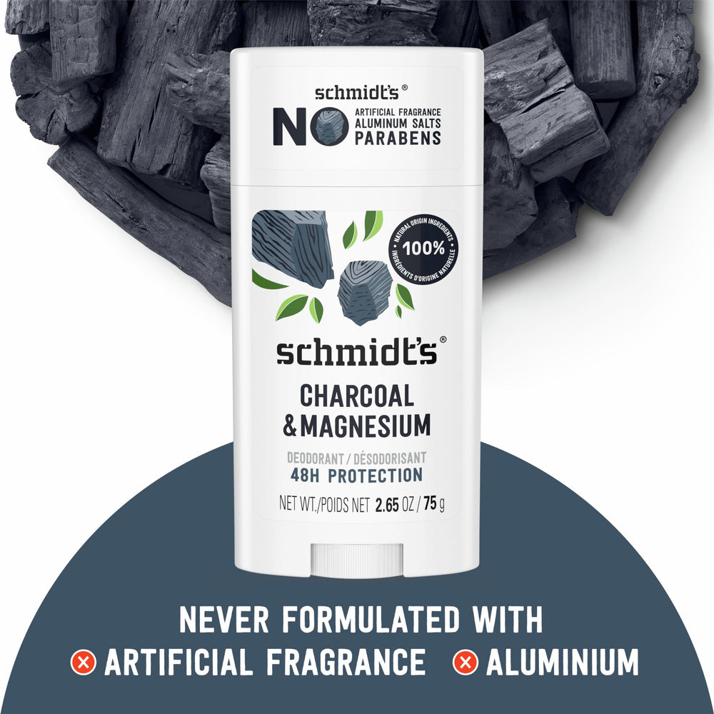 Schmidt's desodorante sin aluminio, opción vegana respetuosa con la piel.