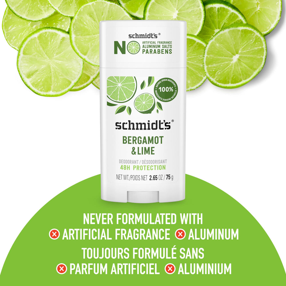 Schmidt's Bergamot & Lime natural fragrance emphasizes plant-based oils and essential oils
