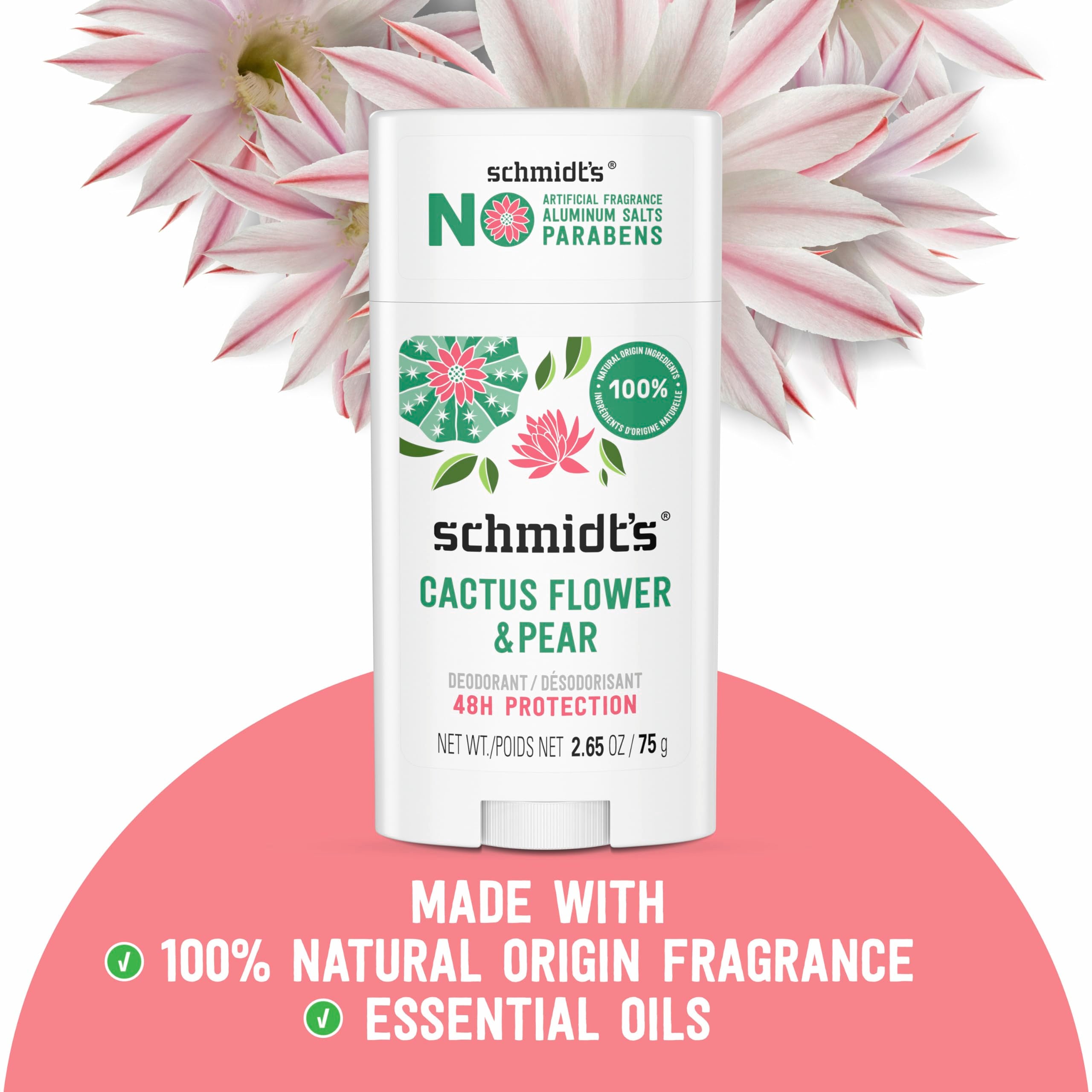 Schmidt's ingredients with magnesium and plant oils for gentle odor control.