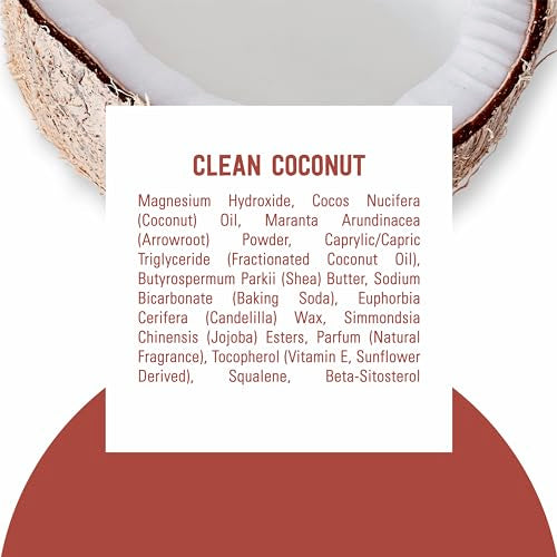 Schmidt's Clean Coconut uso diario, protección de 24 horas y aroma suave.