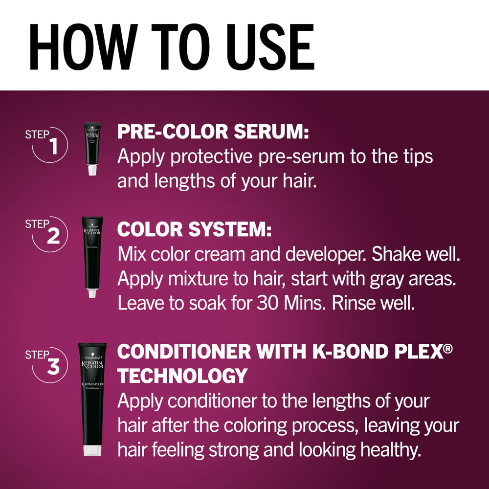 Schwarzkopf Keratin Color delivers lasting, true-to-tone shade with radiant finish