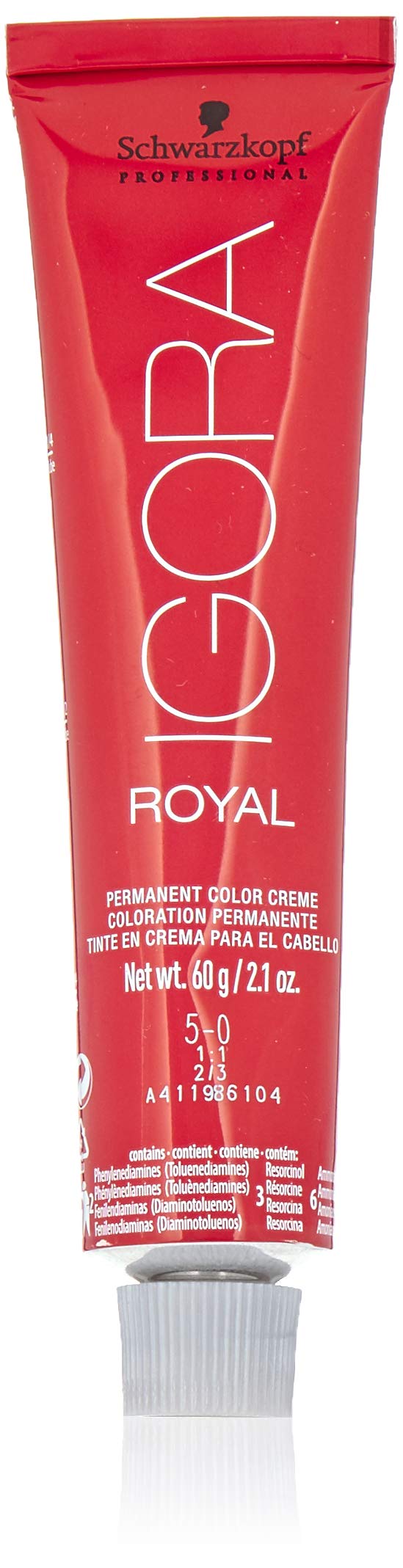 Schwarzkopf Igora Royal 5-0 light brown box visuals highlighting premium color system for even results