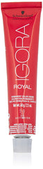 Schwarzkopf Igora Royal 5-0 light brown box visuals highlighting premium color system for even results