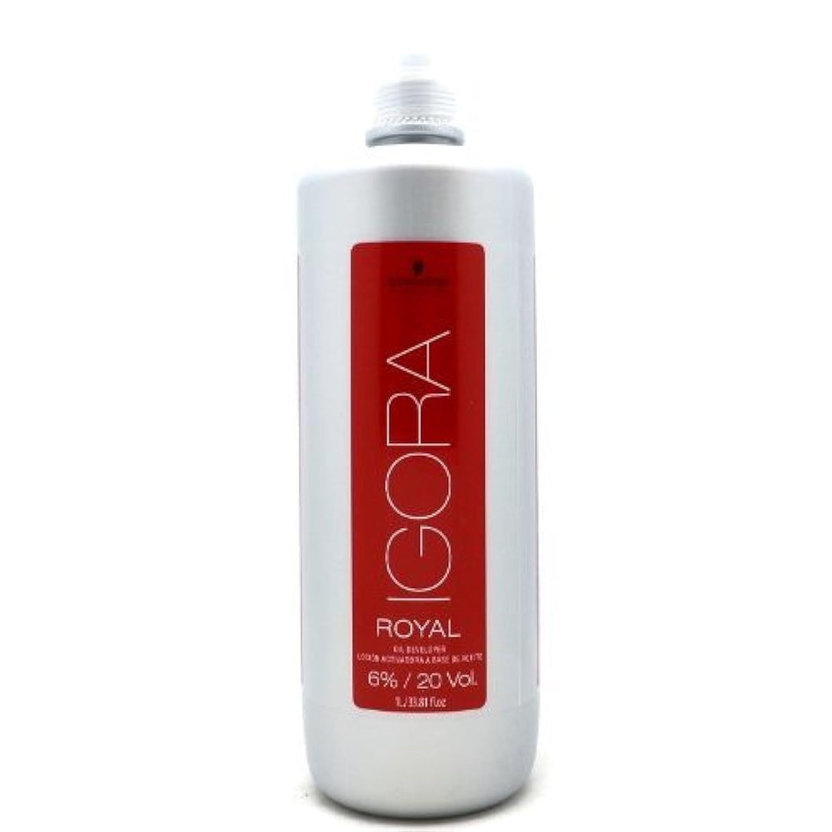 Schwarzkopf Igora Royal 6% 20 Vol developer bottle ready for professional color applications
