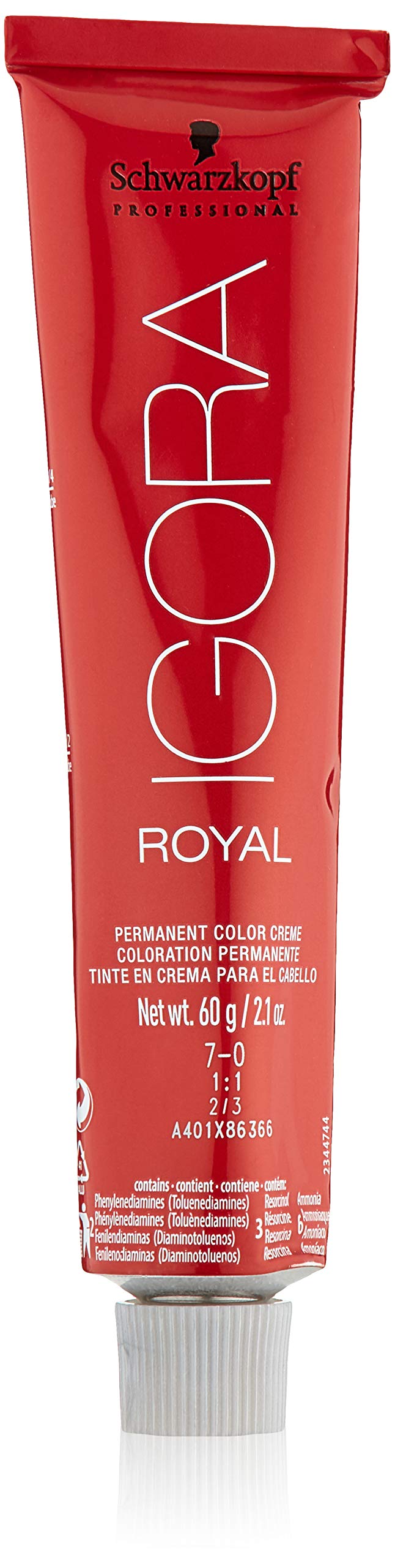 Schwarzkopf Igora Royal 7-0 color bottle for even blonde shade