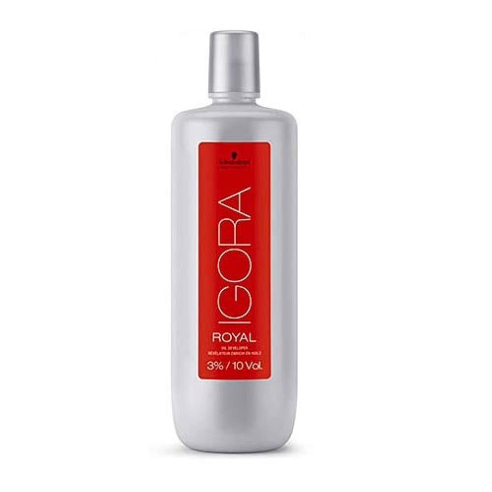 Schwarzkopf Igora Royal Oil Developer bottle delivers consistent color development.
