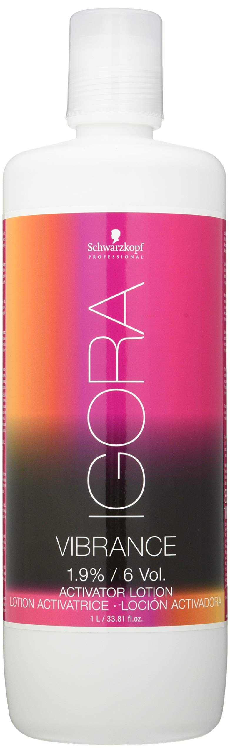 Loción activadora Igora Vibrance en botella, ayuda a activar color de forma uniforme