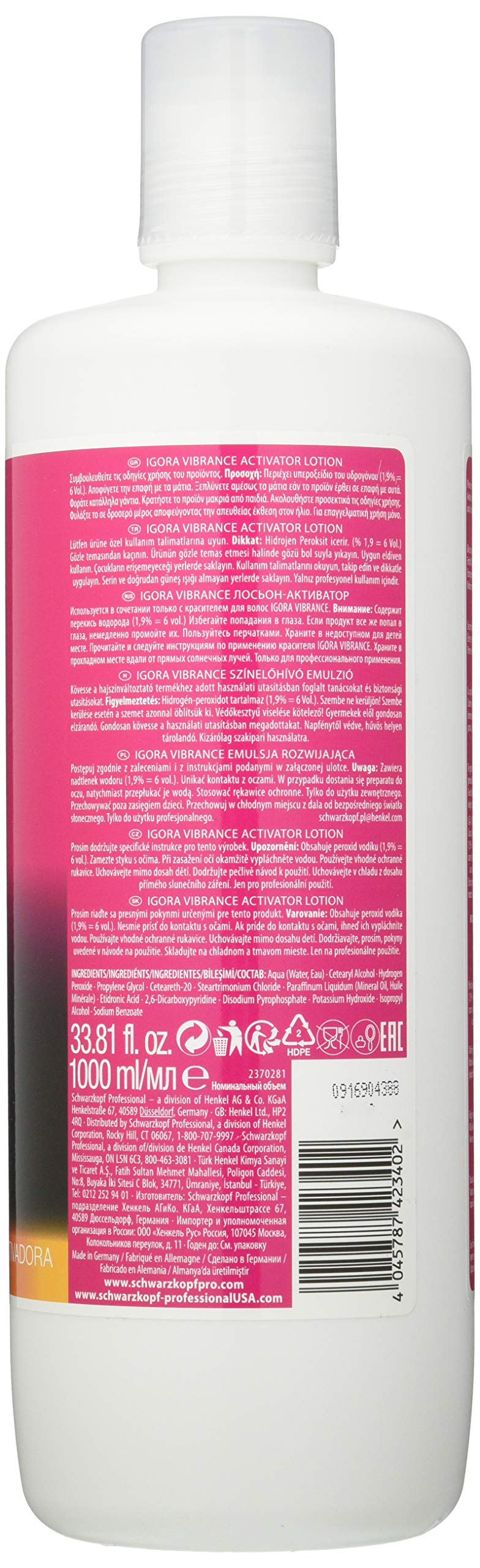 Loción activadora Igora Vibrance, aplicación fácil para cabellos oscuros