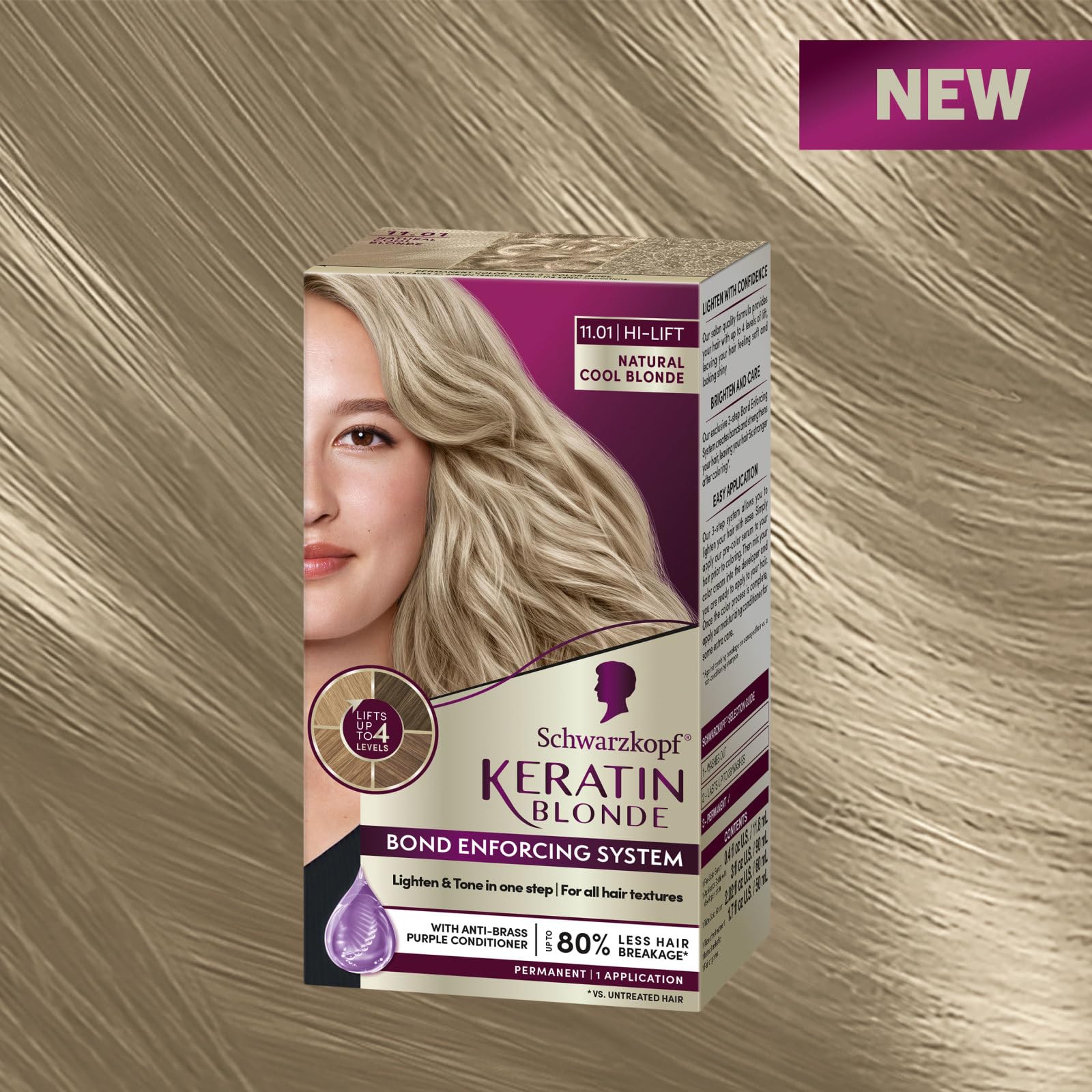 Schwarzkopf Keratin Blonde application gloss showcases smooth color