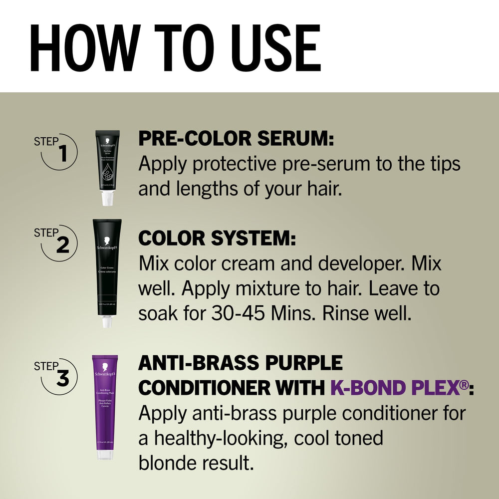 Schwarzkopf Keratin Blonde applying color mix evenly for uniform lift