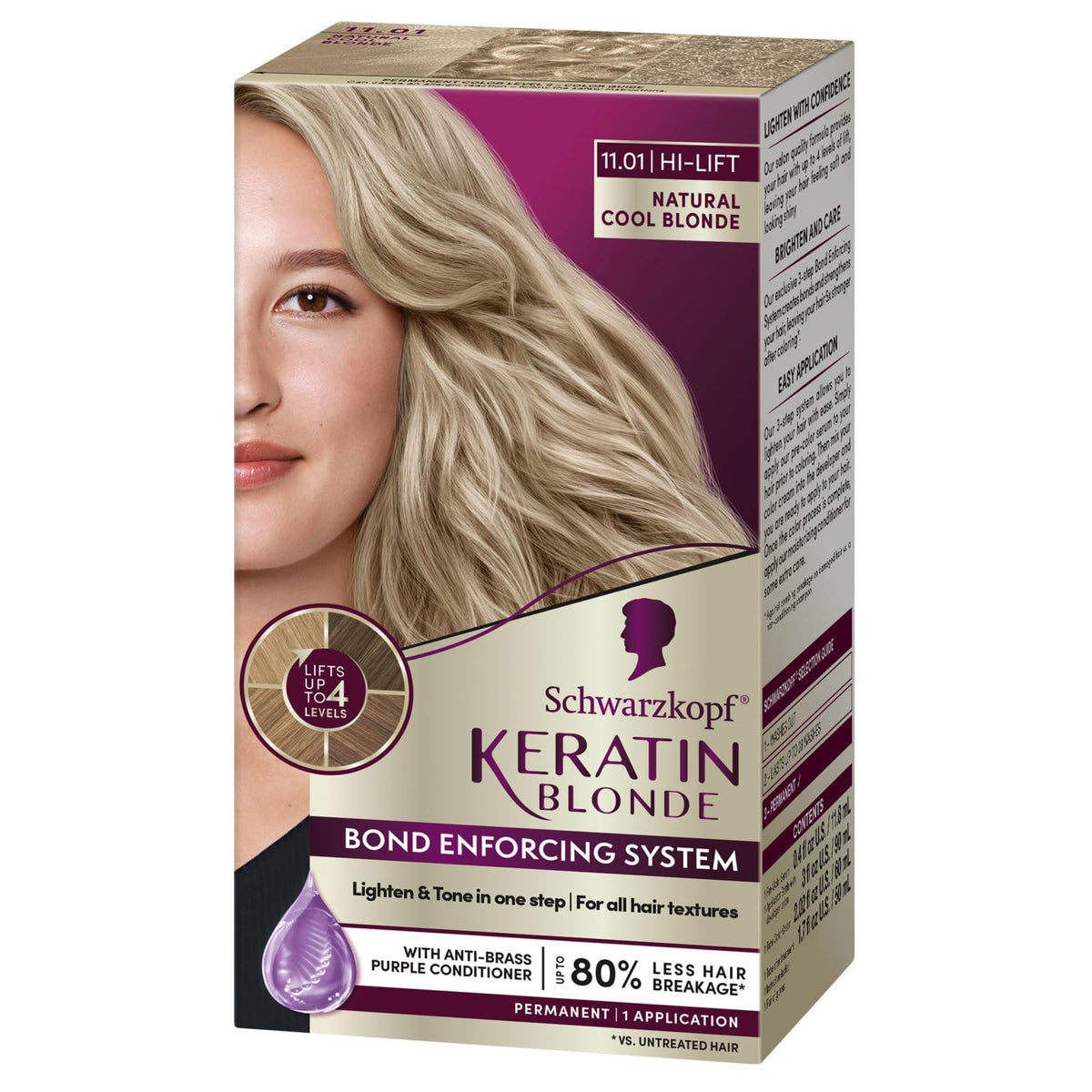 Schwarzkopf Keratin Blonde color cream bottle for at-home color results