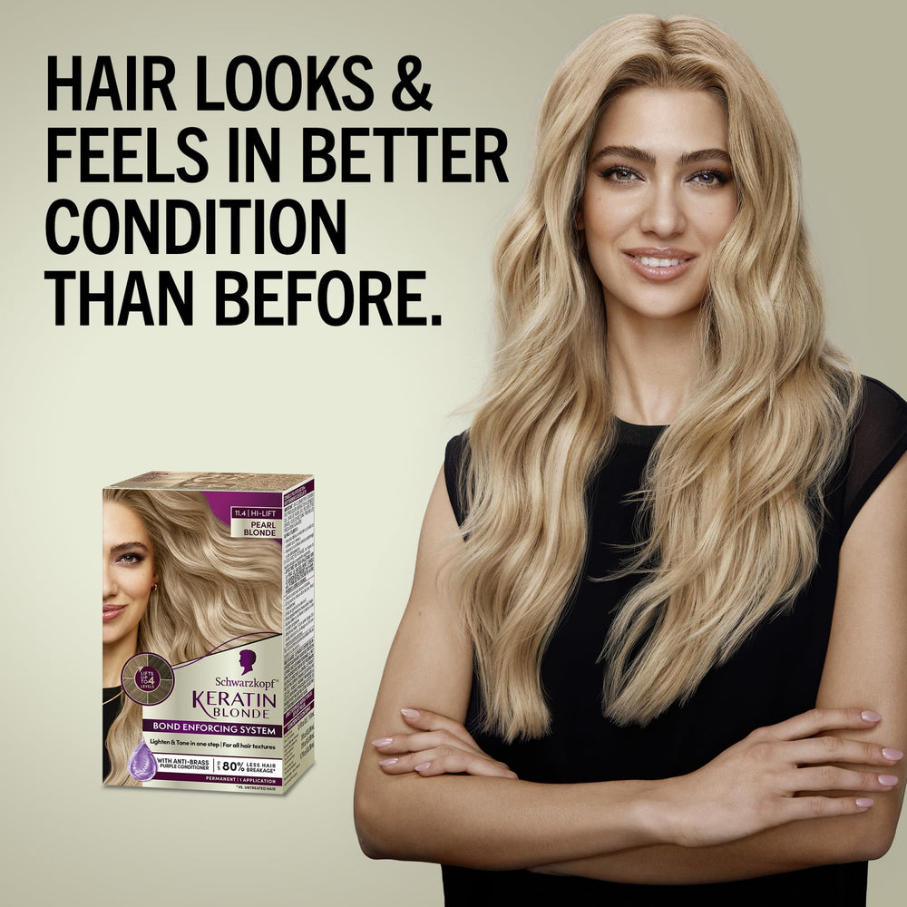 Schwarzkopf Keratin Blonde pre-color serum primes hair for softer results