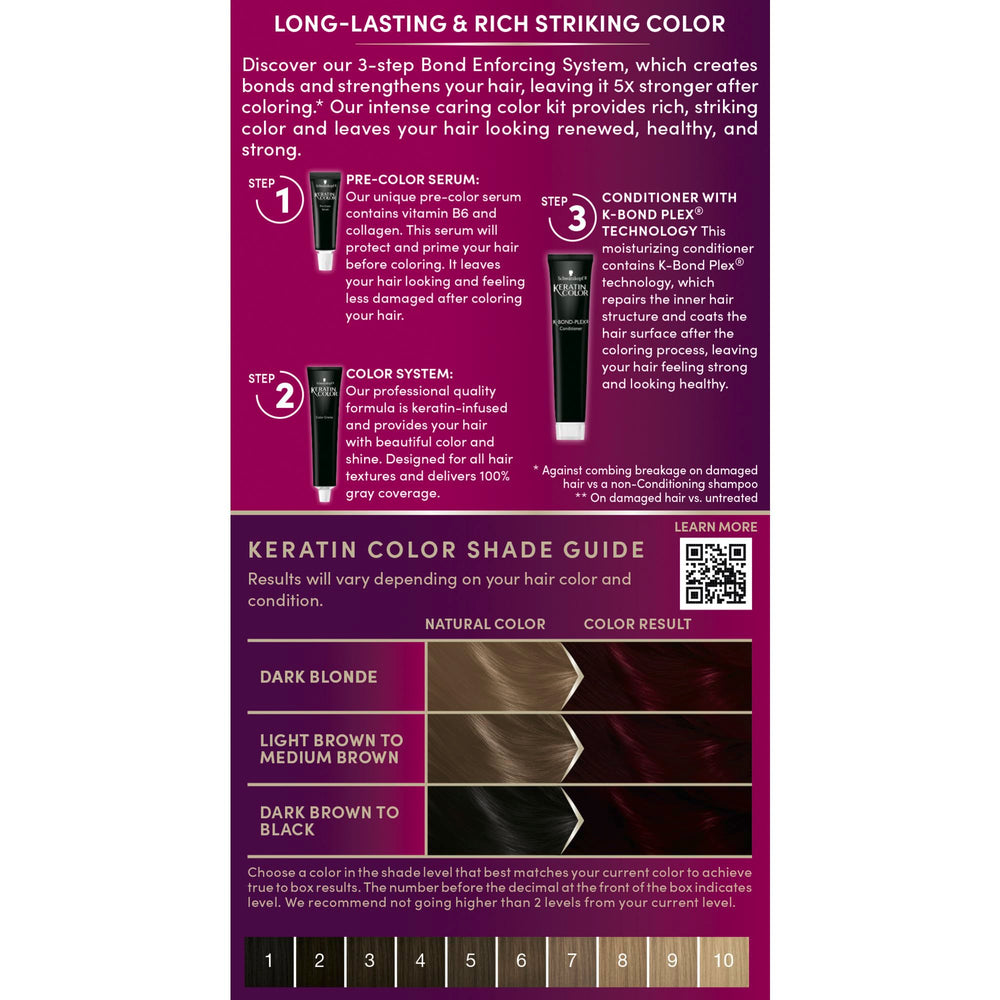 Schwarzkopf Keratin Color gloves included for clean, professional application.