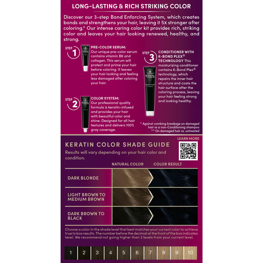 Schwarzkopf Keratin Color Midnight Black disposable gloves for clean application.