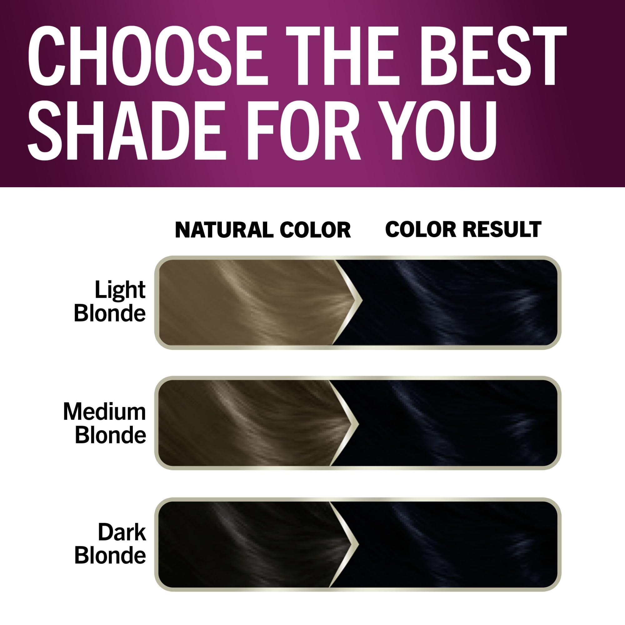 Schwarzkopf Keratin Color Midnight Black finished hair with rich, even tone.