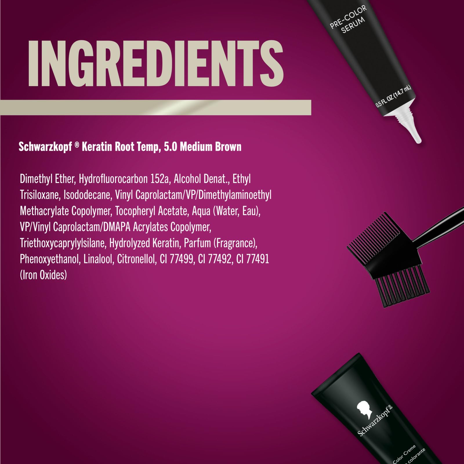 Schwarzkopf Keratin Color Root Spray provides easy, precise application to root areas.