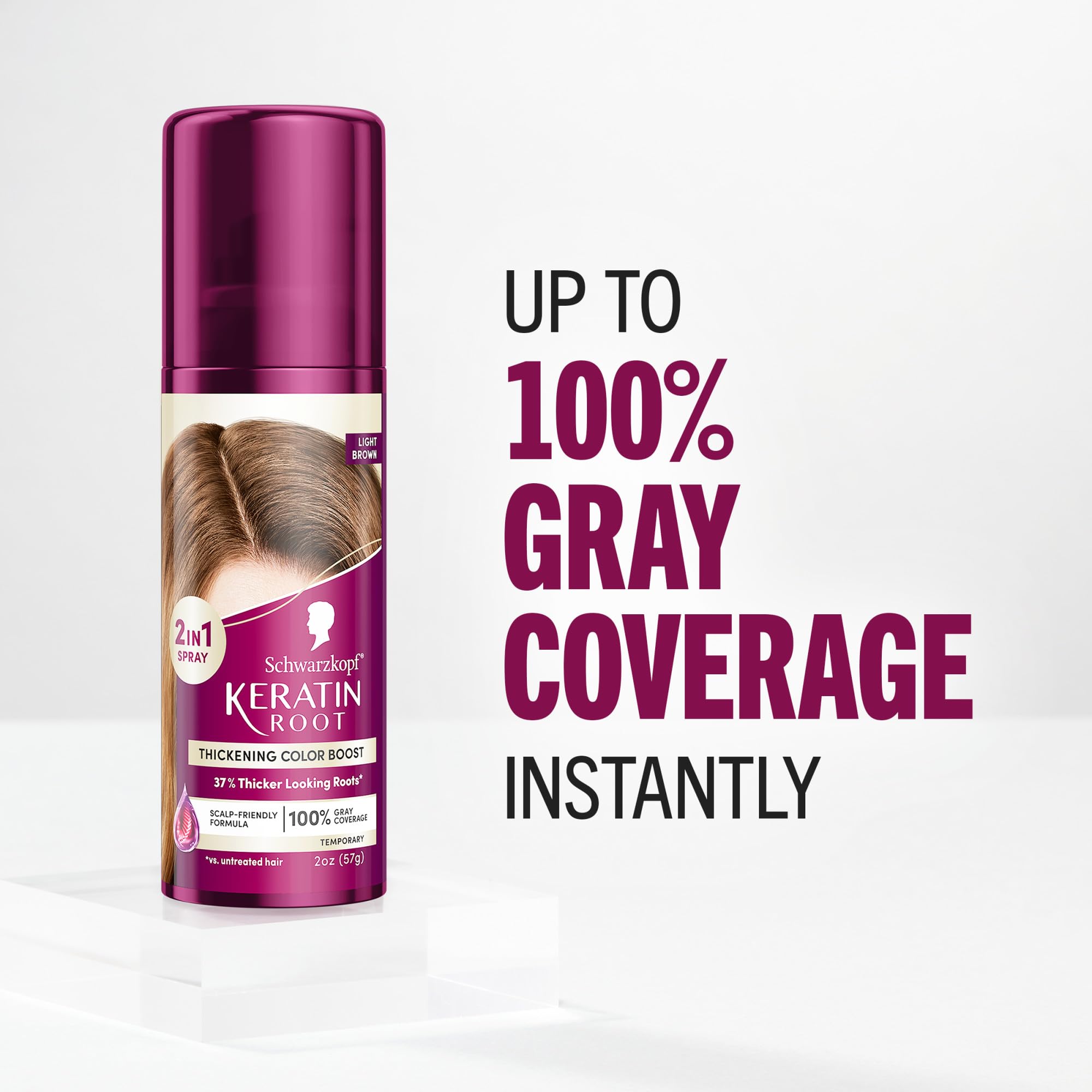 Schwarzkopf Keratin Root Color Spray adds fullness to thinning roots