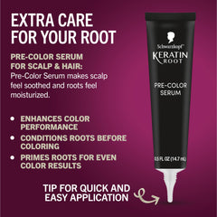Schwarzkopf Keratin Root pre-color serum image highlighting scalp conditioning before color.