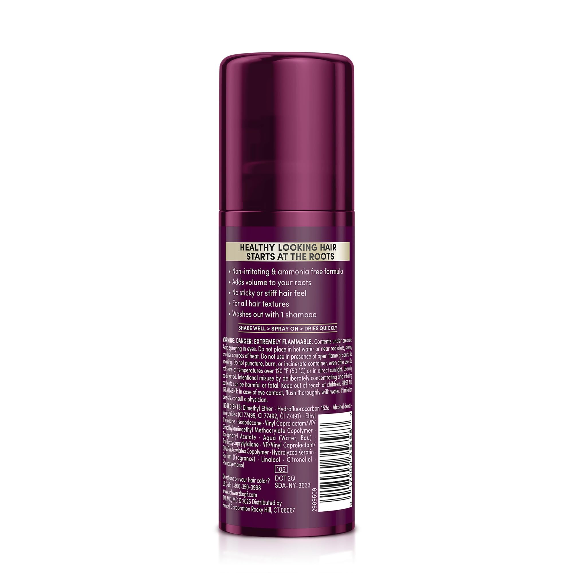 Schwarzkopf Keratin Root Spray stays put and rinses clean.