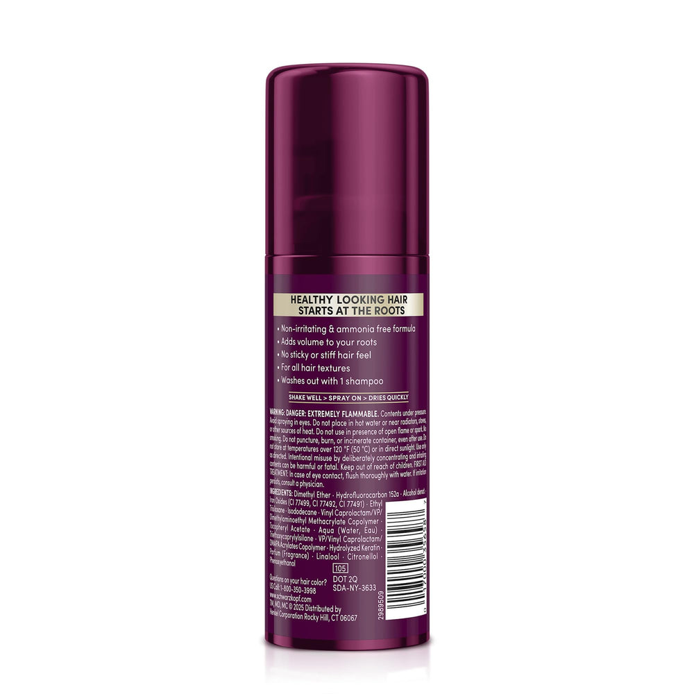 Schwarzkopf Keratin Root Spray stays put and rinses clean.