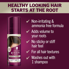 Schwarzkopf Keratin Root Spray precise application for targeted gray coverage.