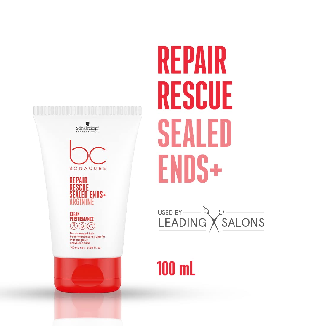 Schwarzkopf Professional BC Bonacure Peptide Repair Rescue Sealed Ends, énfasis en puntas para evitar quiebras