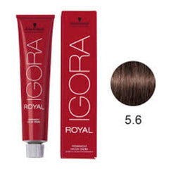 Schwarzkopf Igora Royal color swatch 5-6 in light brown chocolate.