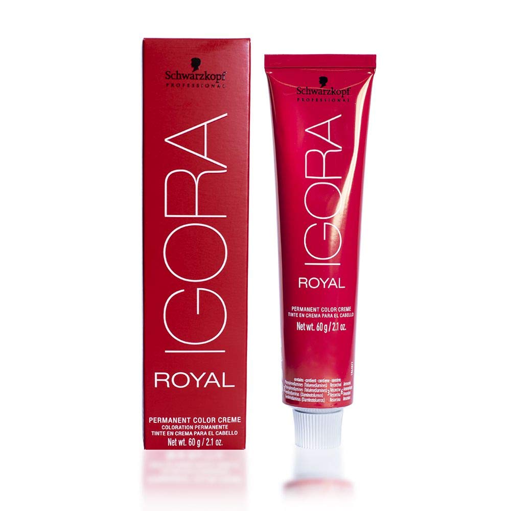 Schwarzkopf Igora Royal permanent color creme tube for durable coverage and rich medium brown chocolate tone.