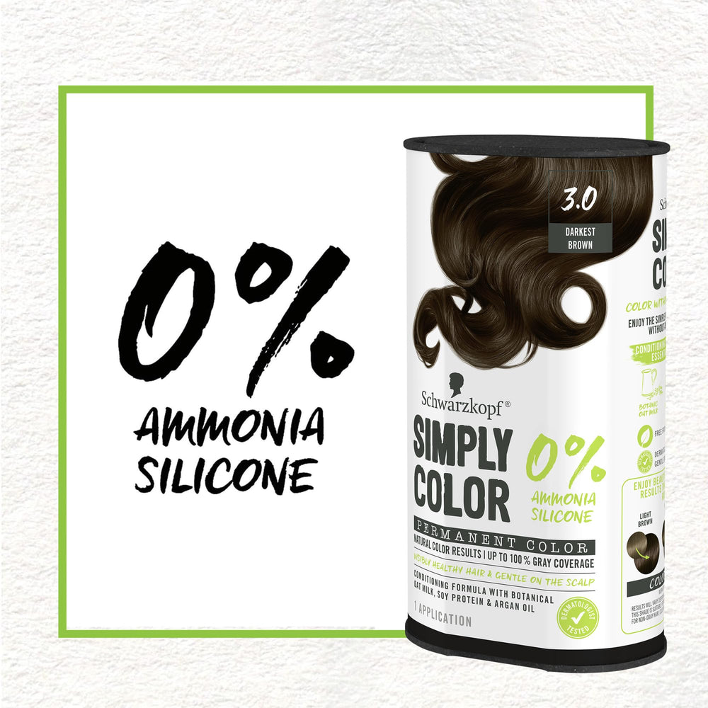 Botanical oat milk and soy protein in Schwarzkopf Simply Color formula for conditioning