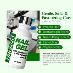Scientific Solutions Global Urea Nail Gel jar next to brush applicator for precise use.