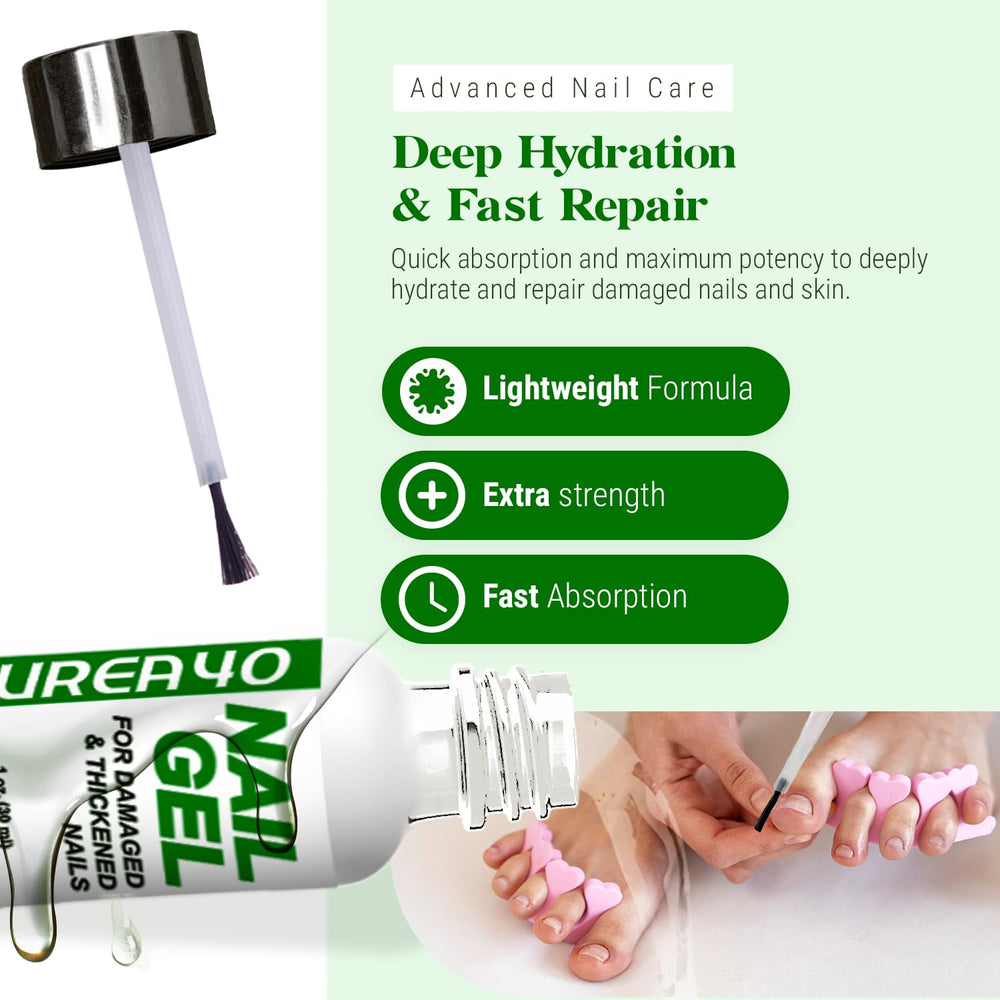 Scientific Solutions Global Urea Nail Gel on toenails showing broad coverage.